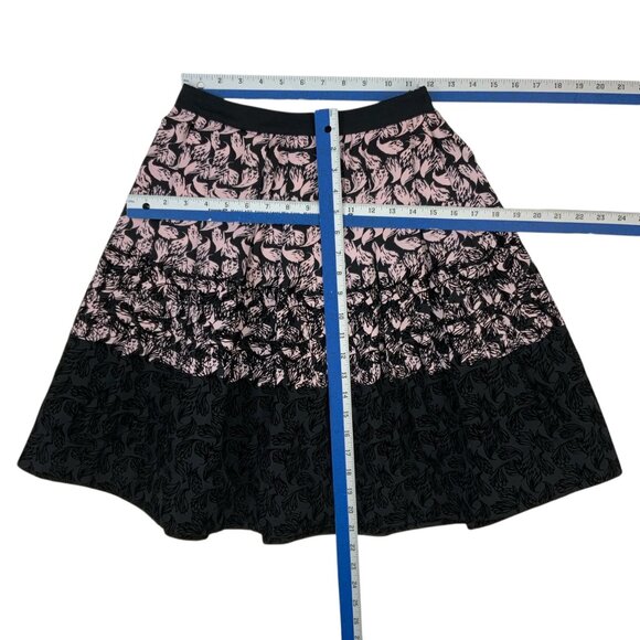 Red Valentino Skirt 38 US/4 Pink Black Abstract Knee Length Quiet Luxury Party - Picture 5 of 11